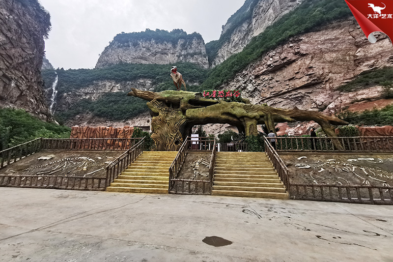 恐龍化石骨架，埋藏式恐龍化石骨架制作